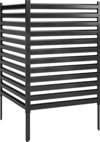 Outsunny Cerca de jardim 2 painéis 91 x 152 cm cerca de privacidade em metal com postes &amp; tampas protetoras à prova de ferrugem Preto | Aosom Portugal