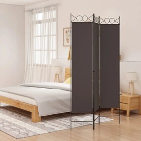 vidaXL Biombo/divisória com 3 painéis 120x200 cm tecido castanho