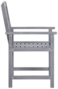 Cadeiras de jardim 4 pcs madeira de acácia maciça cinzento