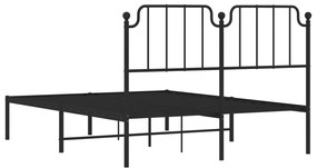 Estrutura de cama com cabeceira 140x190 cm metal preto