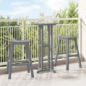 Banquetas 2 pcs Cinzento-Claro HDPE
