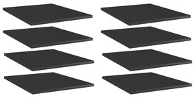 Prateleiras para estante 8 pcs derivados de madeira preto