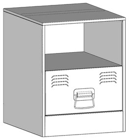 Mesa de cabeceira 34,5x39x44 cm aço verde azeitona