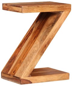 Mesa de apoio em forma de Z, madeira de sheesham maciça - 292378