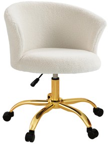 Vinsetto Cadeira de Escritório Ergonômica Ajustável em Altura Assento Confortável Giratória Estrutura em Aço Branco | Aosom Portugal