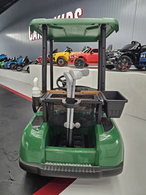Carrinho Golf elétrico para crianças 24V, 2 lugares, Pneus EVA, assennto pele sintética Verde