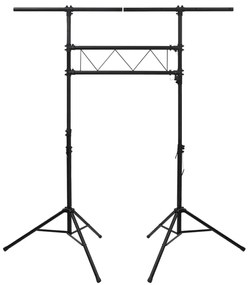 Suporte de iluminação 238x115x(180-300) cm aço preto