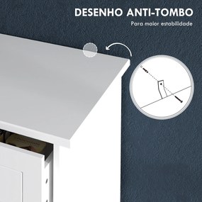 Cómoda de Dormitório com 5 Gavetas e Puxadores Cómoda Alta para Sala de Estar Estúdio Estilo Moderno 74x40x91 cm Branco