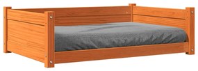 Cama para cães 95,5x65,5x28 cm madeira de pinho castanho-mel