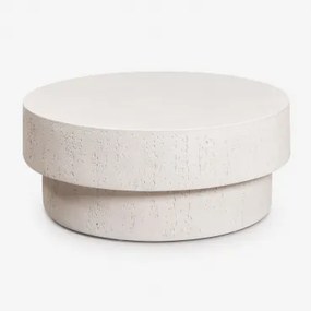 Round Concrete Selara Coffee Table Ø90 Cm & Branco - Sklum