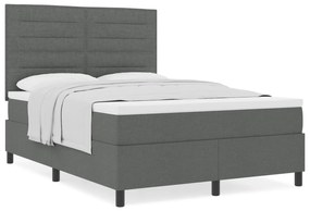 Cama Box Cinza Escuro com Colchão 140x200 cm Tecido