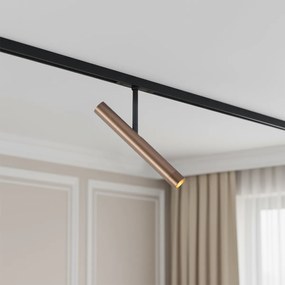 Foco moderno em bronze escuro para sistema de calha monofásico - Slimline Avery
