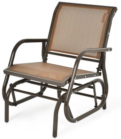 Cadeira de Baloiço Confortável para Pátio de Jardim Pátio Jardim Terraço 63,5 x 73 x 87 cm Castanho