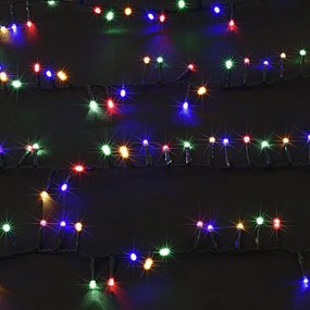 Corrente luminosa de Natal Preta de 60 m com luzes Multicor