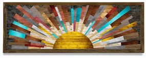 Pintura Decorativa em MDF emoldurada TAH021 – Multicolor – 40 x 120 cm