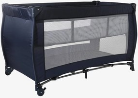 Cama dobrável com 2 alturas de colchão para bebé marinho