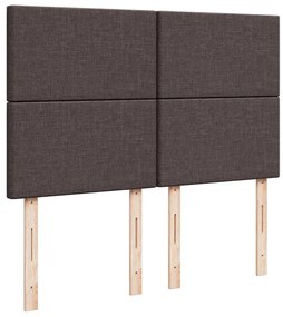 Cama com molas/colchão 160x200 cm tecido castanho-escuro