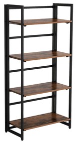 Estante industrial com 4 prateleiras, montagem rápida. | VASAGLE | 60.5 x 30.8 x 125 cm | antique|black | LLS88X.