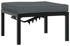 4 pcs conjunto de sofás p/ jardim c/ almofadões alumínio preto