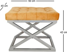 Pouffe Capraz – Silver Orange – 50x42x40 cm