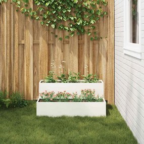 Jardineira 2 Níveis 100x60x45 cm Aço Branco
