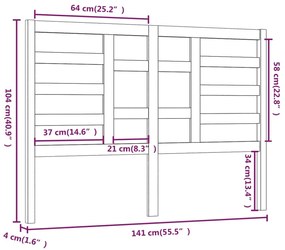 Cabeceira de cama 141x4x104 cm pinho maciço