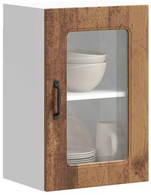 vidaXL Armário de parede de cozinha porta vidro Kalmar madeira velha