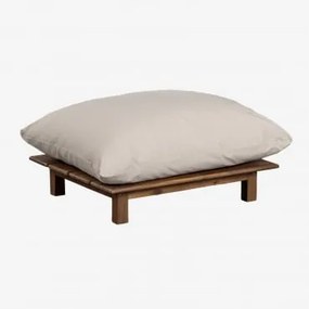 Puff Em Madeira De Acácia Brina Beige Creme - Sklum