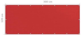 Tela de varanda 120x300 cm PEAD vermelho