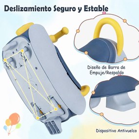 Carrinho Deslizante Infantil, 47 x 21 x 34,5 cm, Música e Luz, Azul