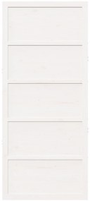 Porta de Celeiro Branca 100x208 cm Madeira Sólida Pinho