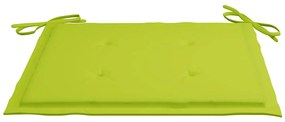 Cadeiras jardim c/ almofadões verde brilhante 8 pcs teca maciça
