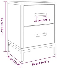 Mesa de cabeceira 36x30x45 cm pinho maciço castanho