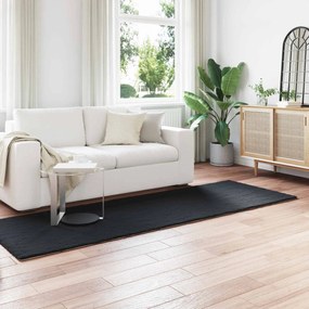 vidaXL Tapete de Pelo Sintético de Coelho Olite Preto 80 x 250 cm