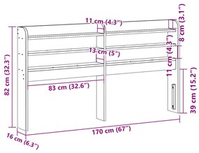 Cabeceira com prateleiras 160 cm pinho maciço castanho-mel