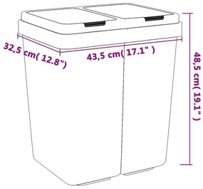 Caixote duplo 2x25 L antracite