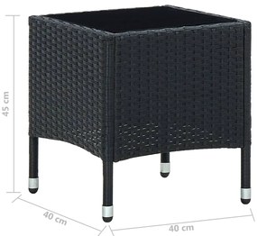 Mesa de jardim 40x40x45 vime PE preto