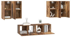 Conjunto de móvel de TV 6 pcs Madeira antiga 60 x 30 x 30 cm