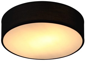 Candeeiro de teto em tecido Ø38cm Preto