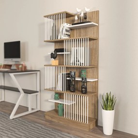 Estante Arya – Carvalho e Branco – 80x160x24,6 cm