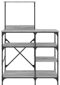 Estante 90x40x132 cm derivados de madeira e metal cinza sonoma