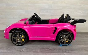 Carro elétrico para crianças Desportivo RUF CTR3 24V 2.4G MP4, Rodas de borracha, 2 lugares em pele sintética Rosa