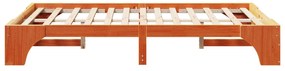 Cama de Madeira Castanho Encerado Madeira maciça 140 x 190 cm