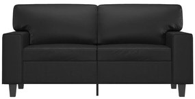 Sofá de 2 lugares 120 cm couro artificial preto