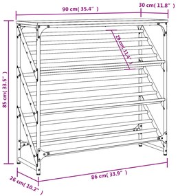 Sapateira 90x30x85 cm derivados de madeira cinzento sonoma