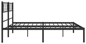 Estrutura de cama em metal com cabeceira 180x200 cm preto