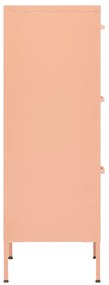 Armário de arrumação aço 42,5x35x101,5 cm rosa