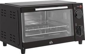 Mini Forno Elétrico 9L com Temperatura Ajustável até 230°C Temporizador 60 min e Bandeja para Assar 35x24,6x20 cm Preto
