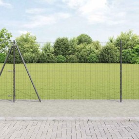 vidaXL Cerca Euro com 7 Postes com Flange 1.2x10 m Aço Galvanizado