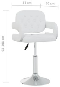 Cadeiras de jantar giratórias 6 pcs couro artificial branco